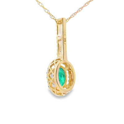 .46ct Emerald and Diamond Pendant in 10KT Yellow Gold