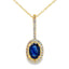 Colgante de moda con diamantes de zafiro en oro amarillo de 10KT