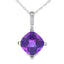 Colgante de Diamante de Amatista en Oro Blanco de 10KT