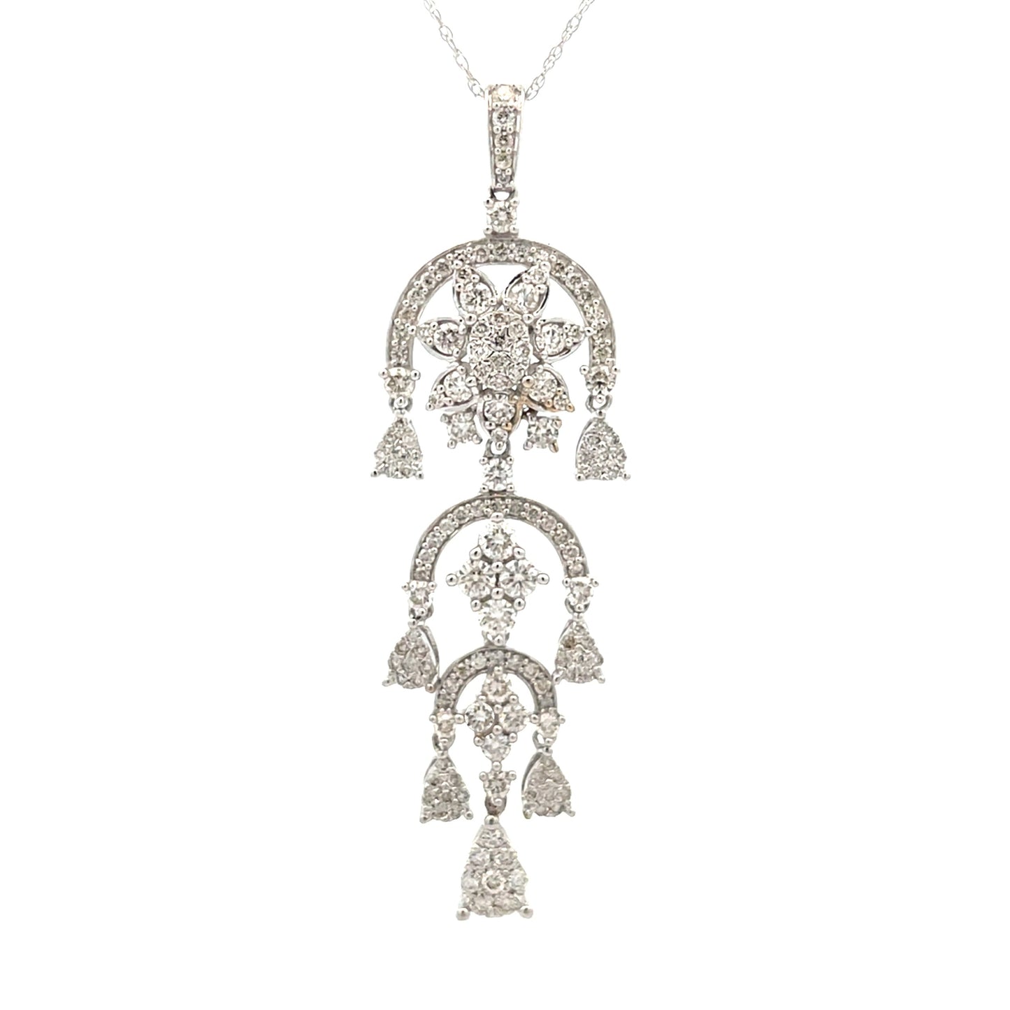 Pendentif de mode en diamant naturel de 1,50 ct en or blanc 14KT