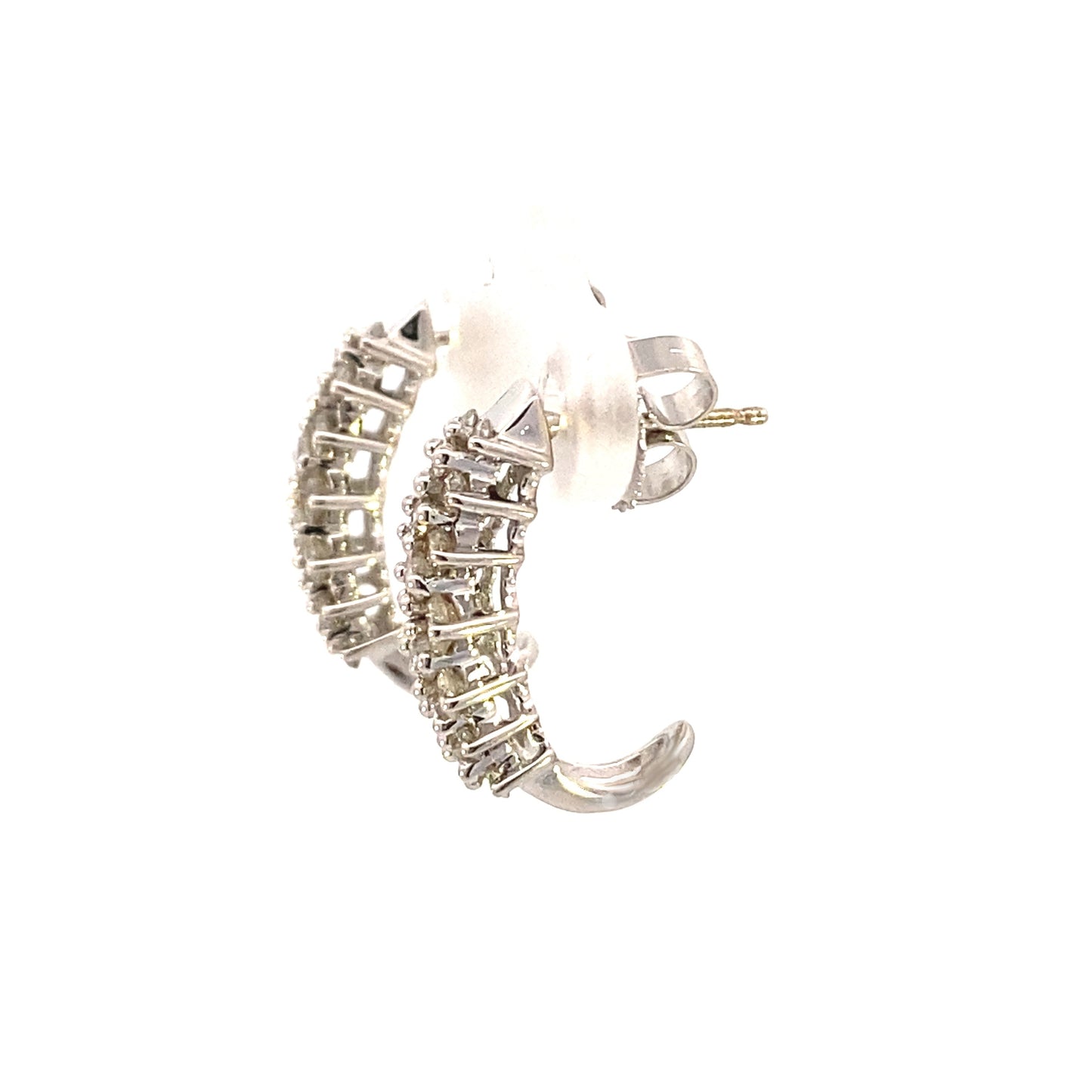 1.09ct Diamond Hoop Earrings in 14KT White Gold