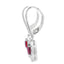 Pendientes colgantes de granate y diamante de 1.41 ct en oro blanco de 10KT