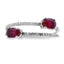 Genuine .73ct Ruby Diamond Ring in 14KT White Gold