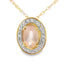 Pendentif en Quartz Rose et Diamant en Or Jaune 10KT