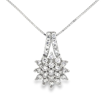 Elegant Lab Grown Diamond Pendant in 10KT White Gold