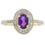 Bague en diamant améthyste naturelle de 0,48 ct en or jaune 10KT