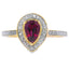 Genuine .56ct Garnet Diamond Ring in 10KT Yellow Gold