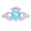 Elegant Natural Blue Topaz Ring in Sterling Silver