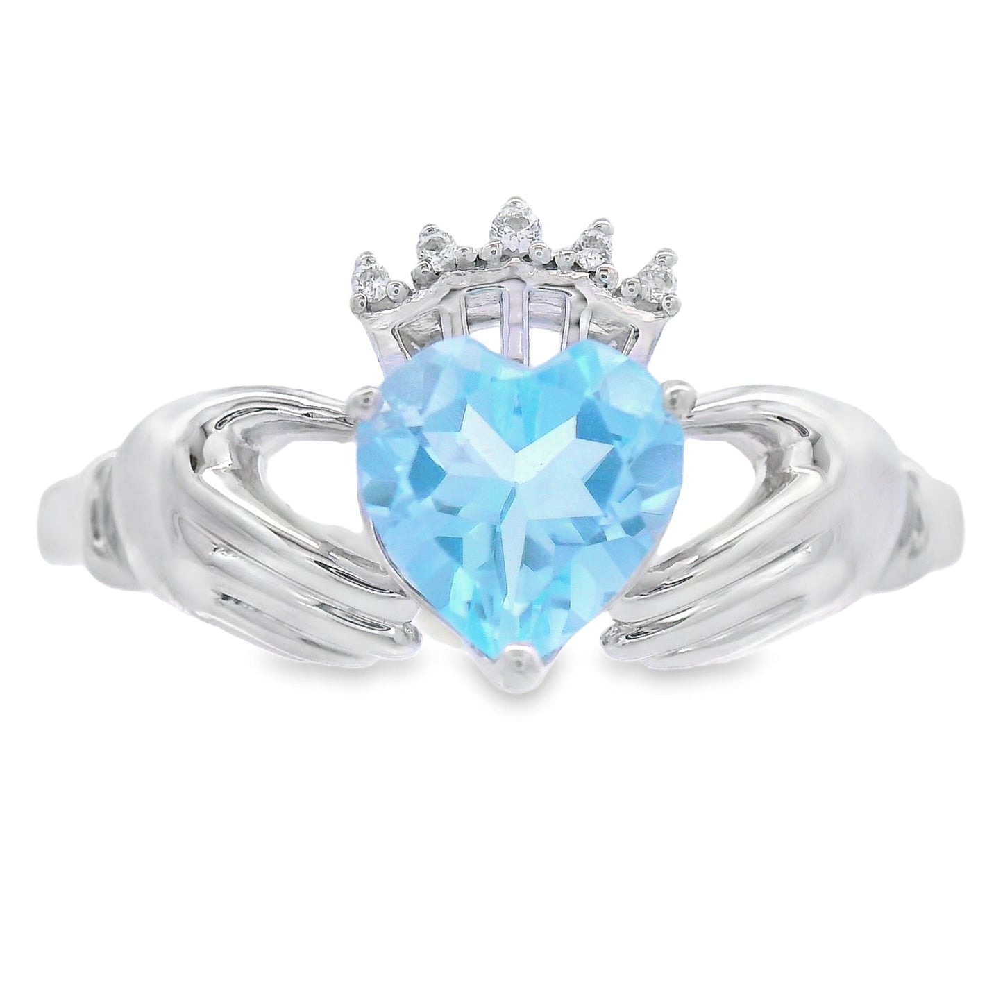 Elegant Natural Blue Topaz Ring in Sterling Silver