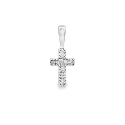 .03ct Diamond Cross Pendant in 10KT White Gold