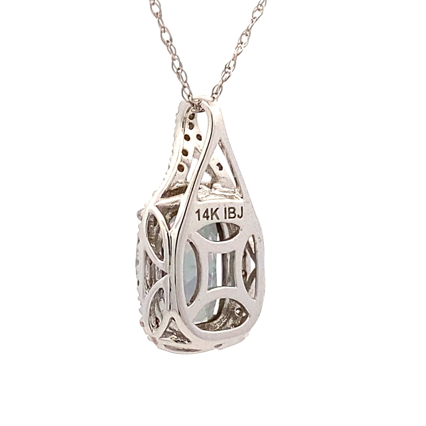 Colgante de Topacio Fuego Místico en Oro Blanco de 14KT
