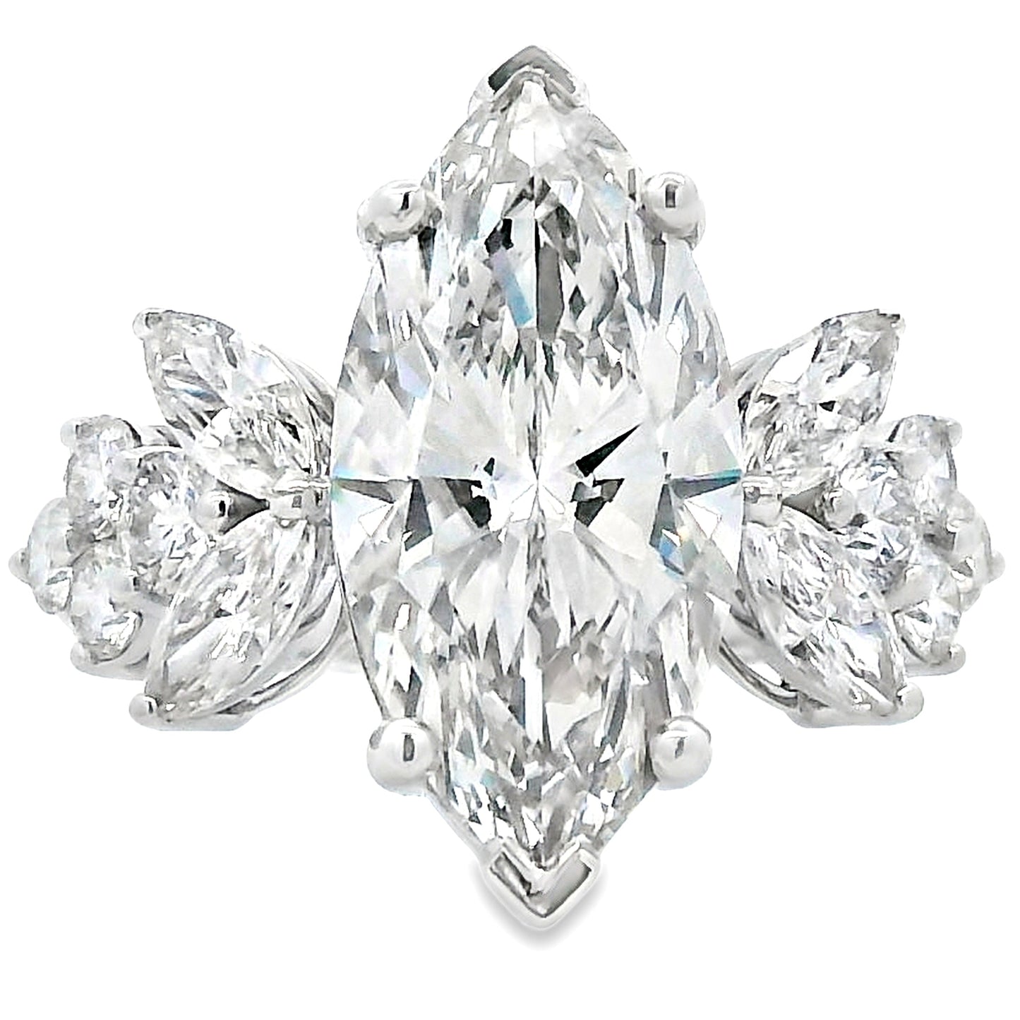 Bague de fiançailles en diamant cultivé en laboratoire de 7,08 ct en or blanc 14KT