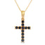 .29ct Sapphire Cross Pendant in 14KT Yellow Gold