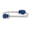 Bague en diamant saphir naturelle de 0,75 ct en or blanc 14KT