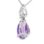 Amethyst Diamond Pendant in 10KT White Gold