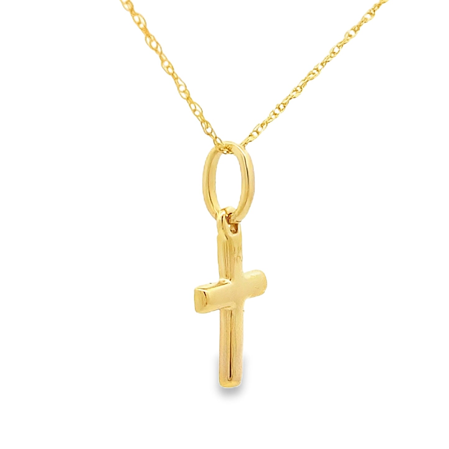 Colgante de Cruz de Diamante de 0.05ct en Oro Amarillo de 14KT