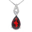 Pendentif en Grenat et Diamant de 1,38 ct en Or Blanc 10KT