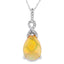 Pendentif en Opale et Diamant de 1,94 ct en Or Jaune 14KT