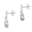 Boucles d'oreilles pendantes en diamant aquamarine en or blanc 10KT