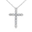 Colgante de Cruz de Diamante de 0.19 quilates en Oro Blanco de 14KT