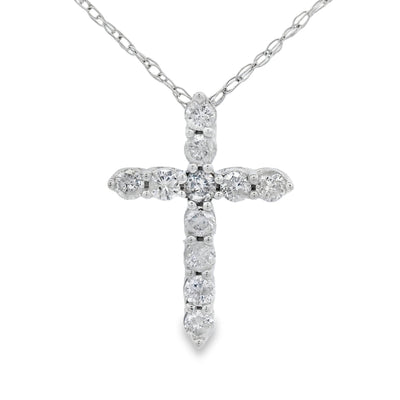 .19ct Diamond Cross Pendant in 14KT White Gold