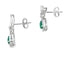 Pendientes Colgantes de Diamante de Calcedonia en Oro Blanco de 10KT