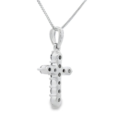 .23ct Diamond Cross Pendant in 14KT White Gold
