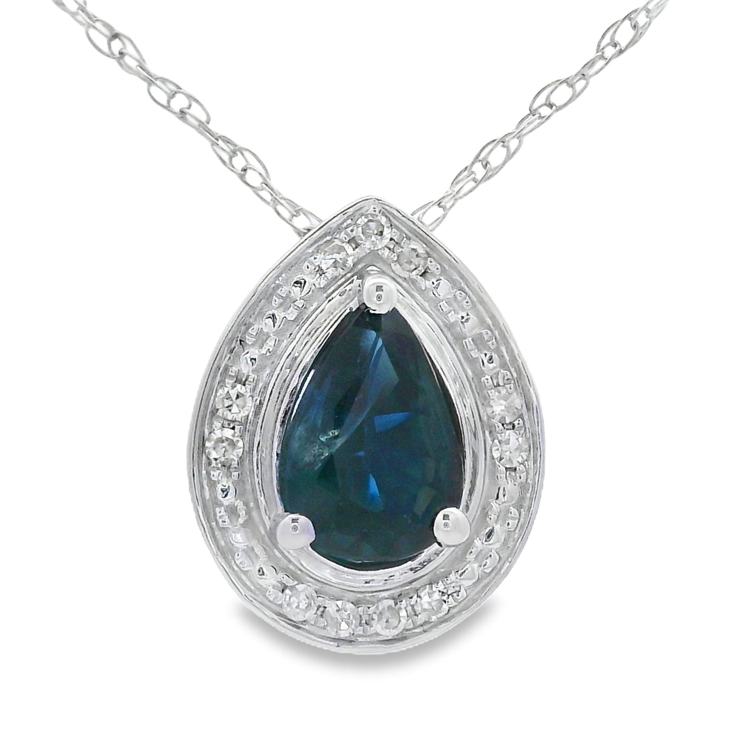 .54ct Sapphire & Diamond Pendant in 10KT White Gold