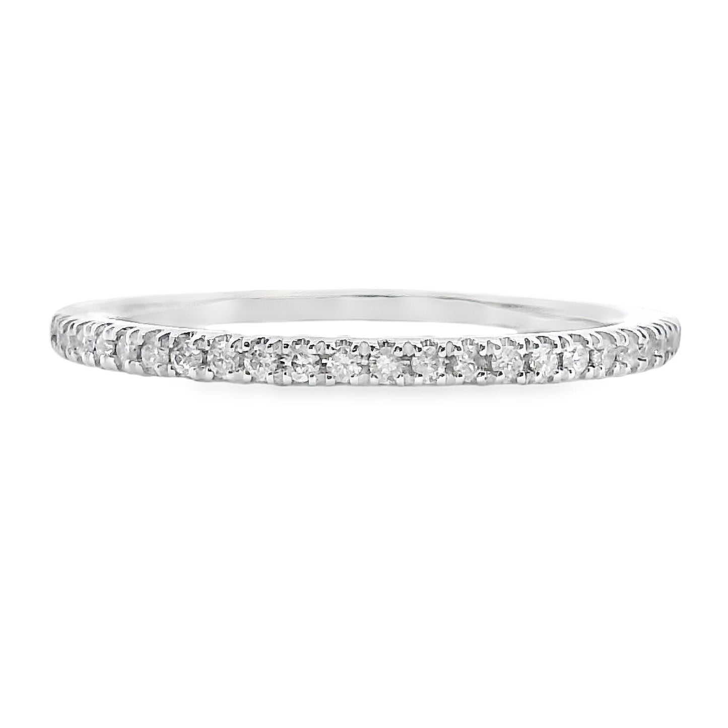 Genuine .13ct Diamond Wedding Band Ring in 10KT White Gold