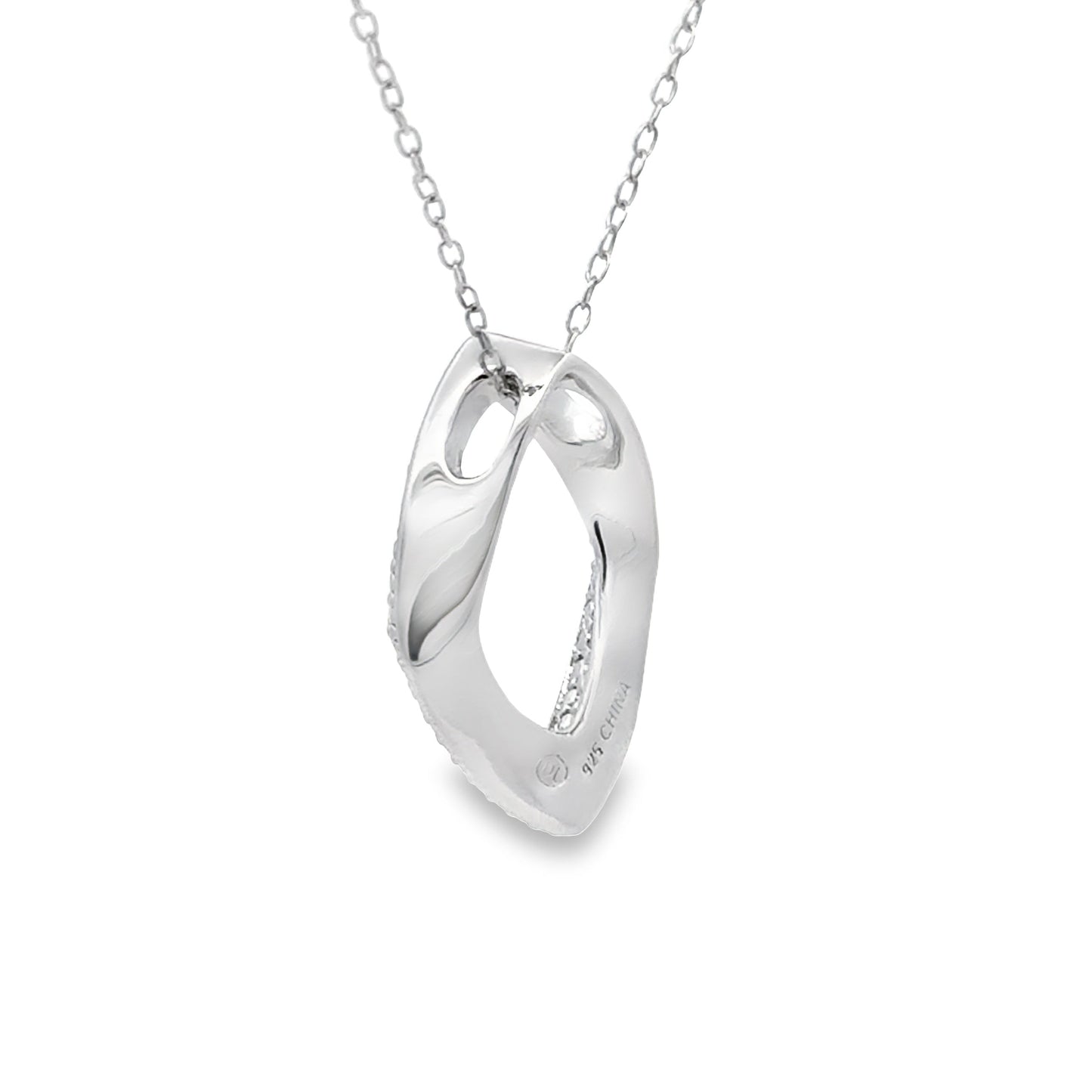 Colgante de Moda de Diamante Genuino en Plata de Ley
