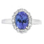 Genuine 1.55ct Tanzanite and Diamond Ring in 14KT White Gold