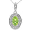 .50ct Colgante de Peridoto y Diamante en Oro Blanco de 10KT