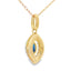 Pendentif de mode en diamant saphir en or jaune 10KT