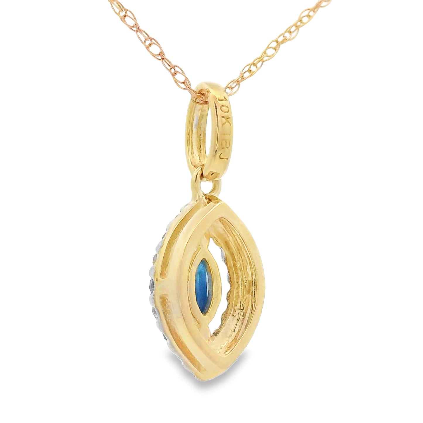Pendentif de mode en diamant saphir en or jaune 10KT