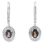 Pendientes colgantes de diamante de cuarzo de 0.81 ct en oro blanco de 10KT