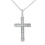 Pendentif croix en diamant de 0,08 ct en or blanc 14KT
