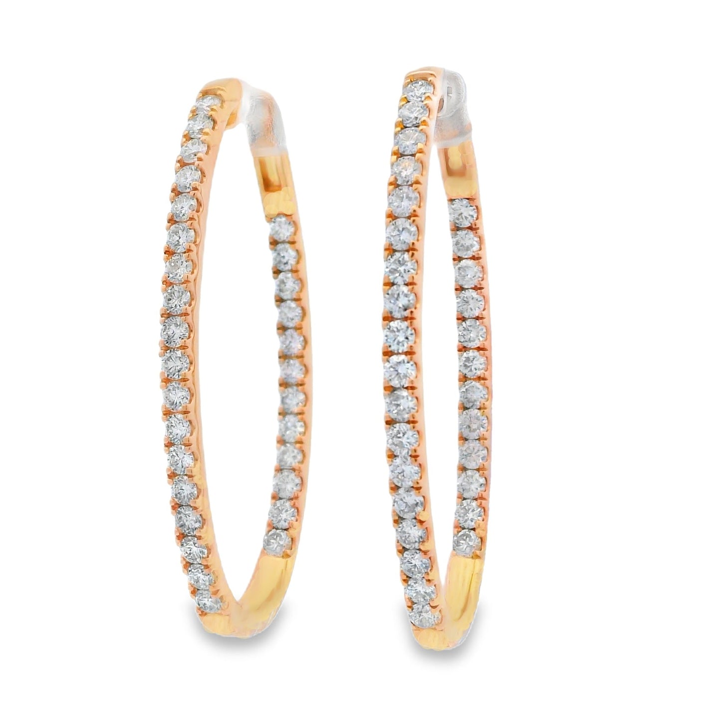 Aros de Aro de Diamante Creado en Laboratorio de 3.00ct en Oro Amarillo de 10KT