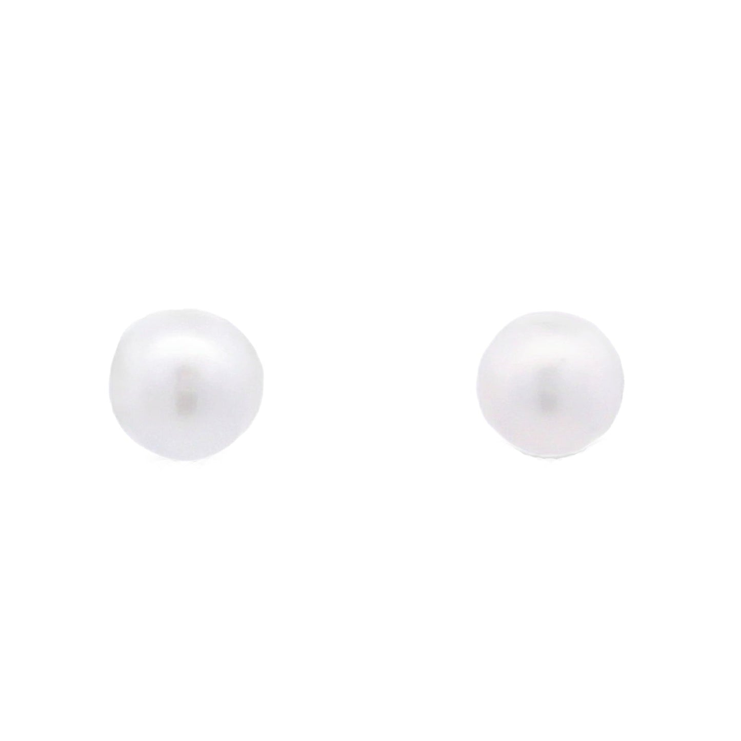 Natural Freshwater Pearl Stud Earrings in 10KT White Gold