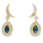 Pendientes Colgantes de Topacio Azul Londres en Oro Amarillo de 10KT
