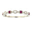 Bague de mariage en diamant et rubis de 0,15 ct en or blanc 14KT
