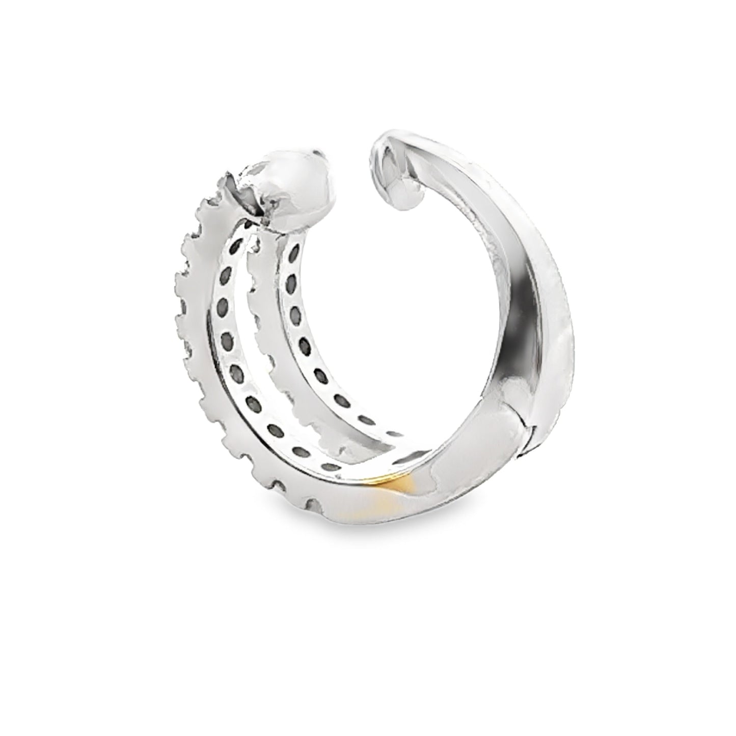 Arete de oreja de diamante natural de 0.25 ct en oro blanco de 14KT