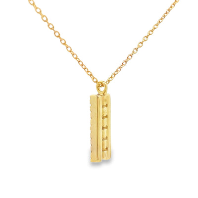 Sapphire Diamond Fashion Pendant in 14KT Yellow Gold