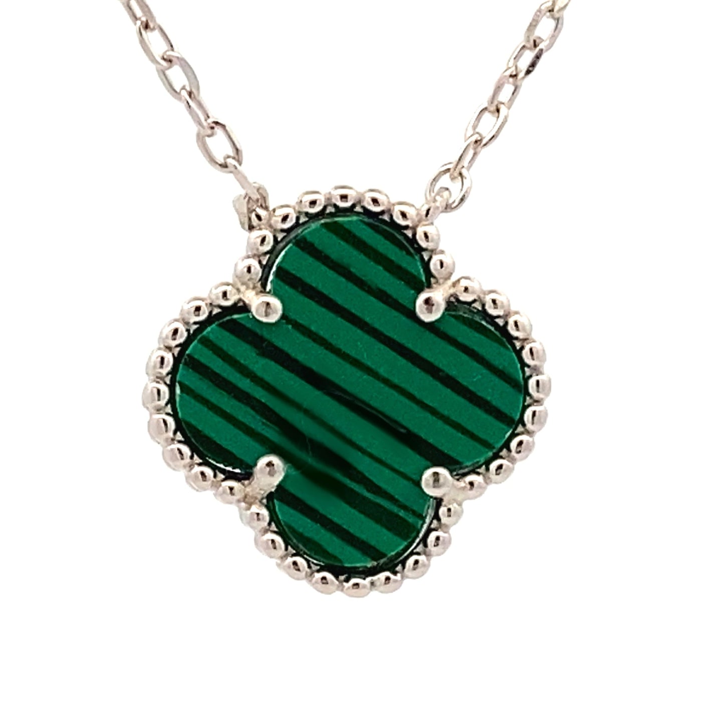 Natural Malachite Fashion Pendant in Sterling Silver