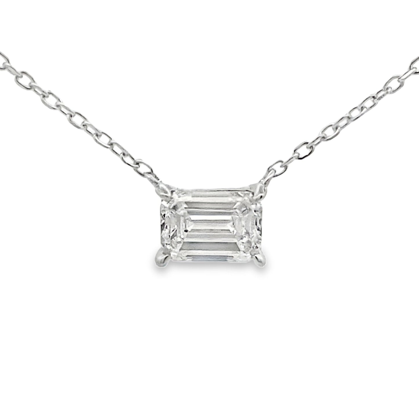 Pendentif en diamant cultivé en laboratoire de 1,00 ct en argent sterling