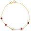Bracelet en rubis et diamants véritable en or jaune 14KT