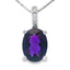 Amethyst Diamond Pendant in 10KT White Gold