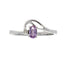 Natural Amethyst and Diamond Ring in 10KT White Gold