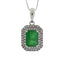 Pendentif en émeraude et diamant de 1,08 ct en or blanc 14KT