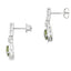 Pendientes colgantes de peridoto y diamantes de 1.23 quilates en oro blanco de 10KT