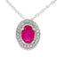 .63ct Pendentif en Rubis et Diamant en Or Blanc 10KT